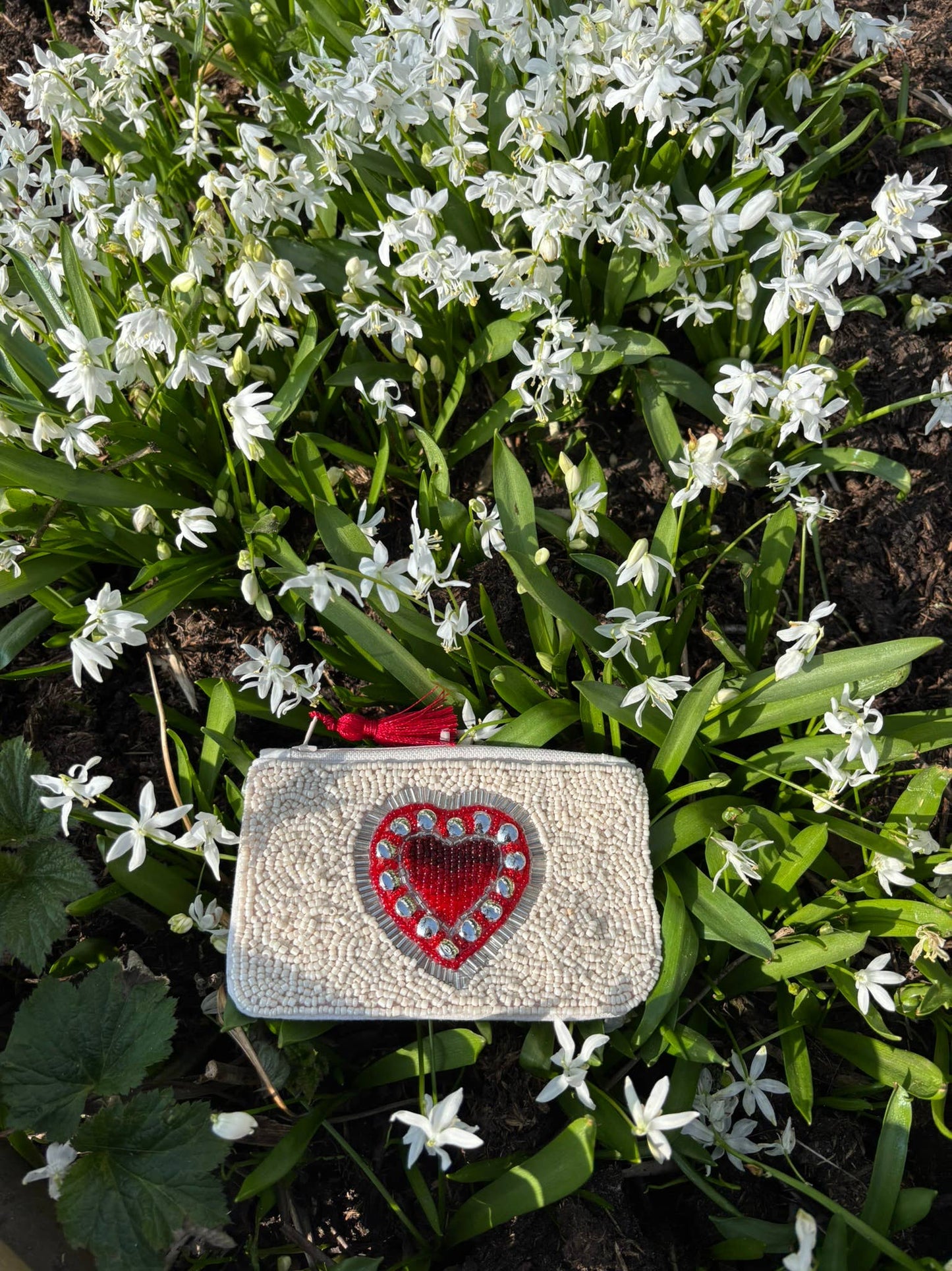 La Pochette Perlée Coeur Clouté Les Choses qu'on Aime Fleurs
