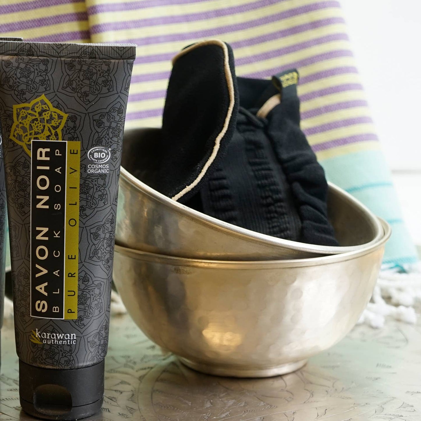 Le Gant de Gommage Kessa Les Choses qu'on Aime, Savon noir et bol