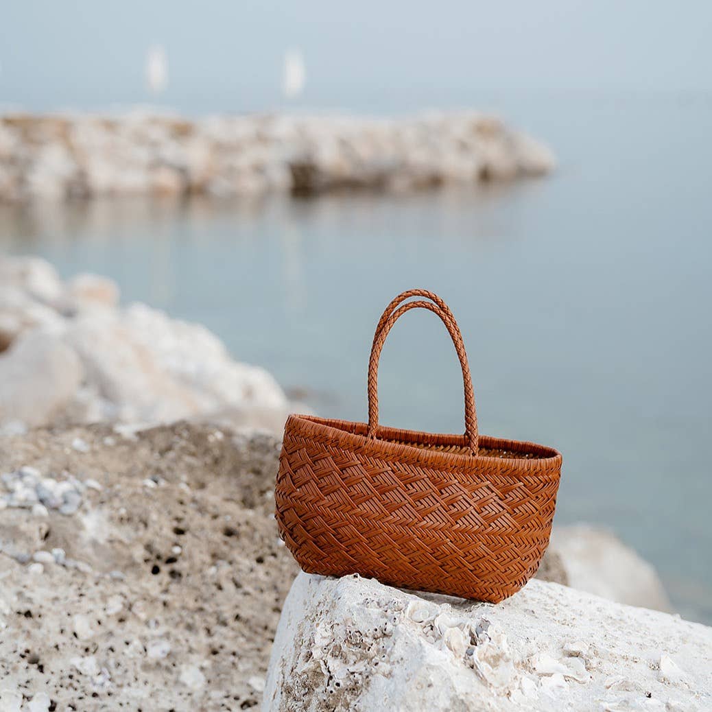 Suri - Sac cabas à bandoulière en tissage chevron