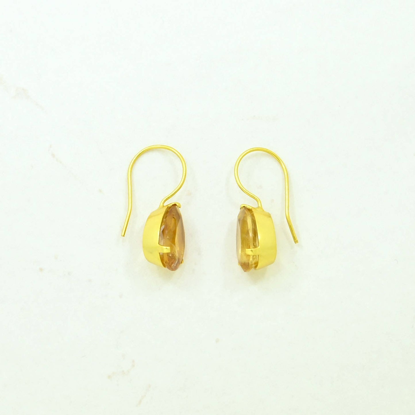 Boucles d'oreilles Sienna plaquées or - Citrine naturelle