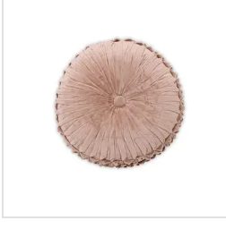 Le Coussin Rond en Velours PIissé Vieux Rose Les Choses qu'on Aime