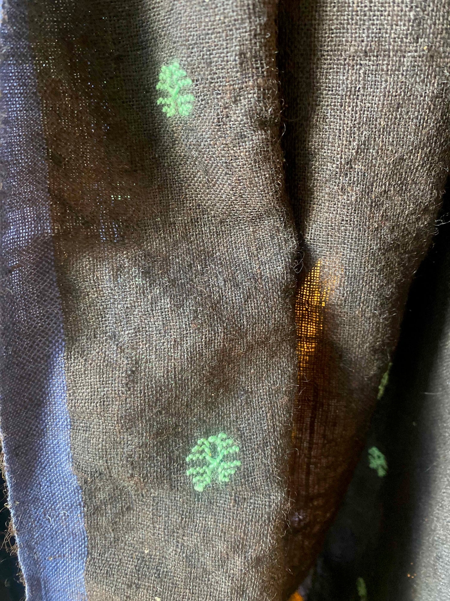 L'Étole Vintage Marron et Vert d'Eau