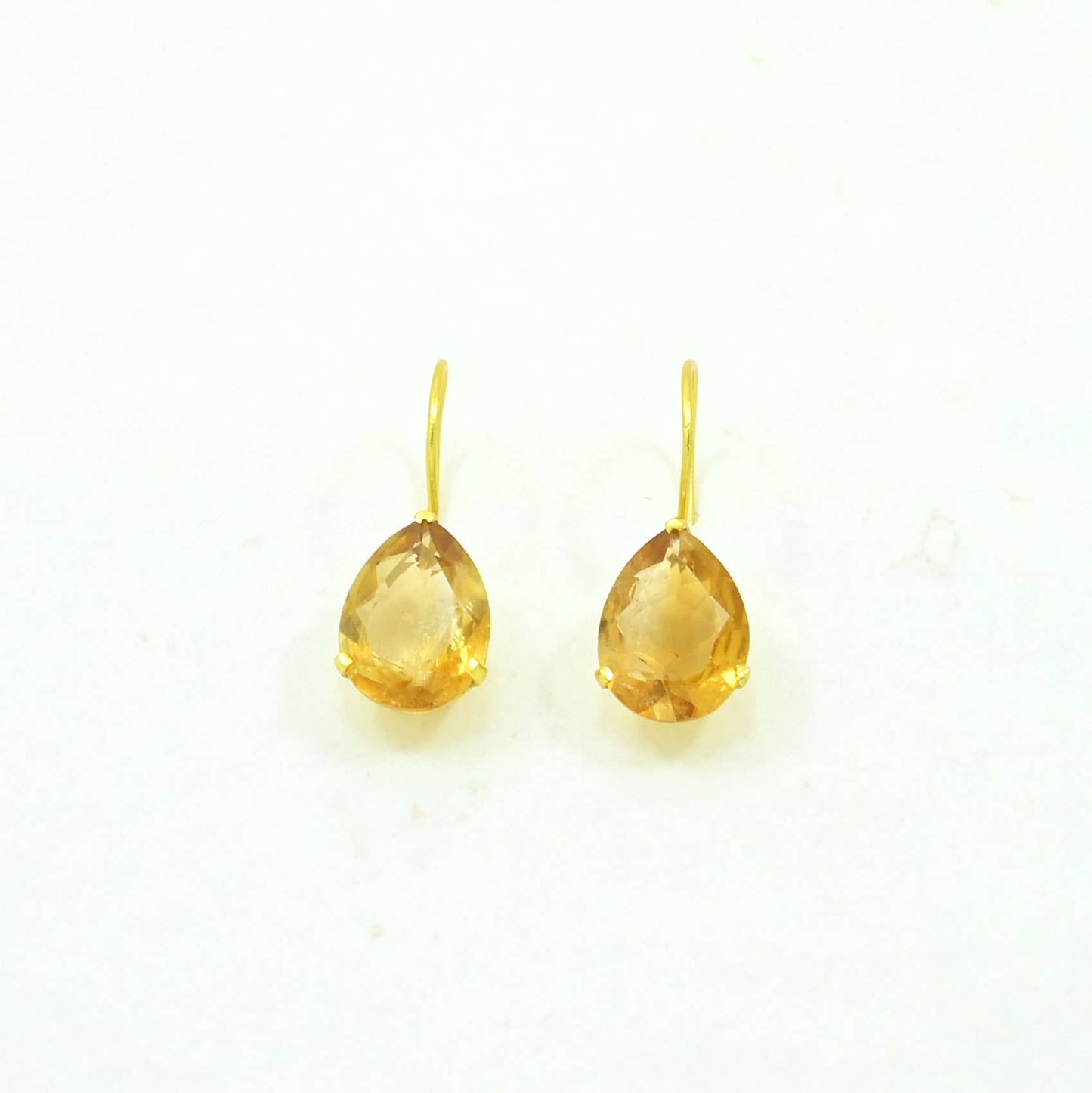 Boucles d'oreilles Sienna plaquées or - Citrine naturelle