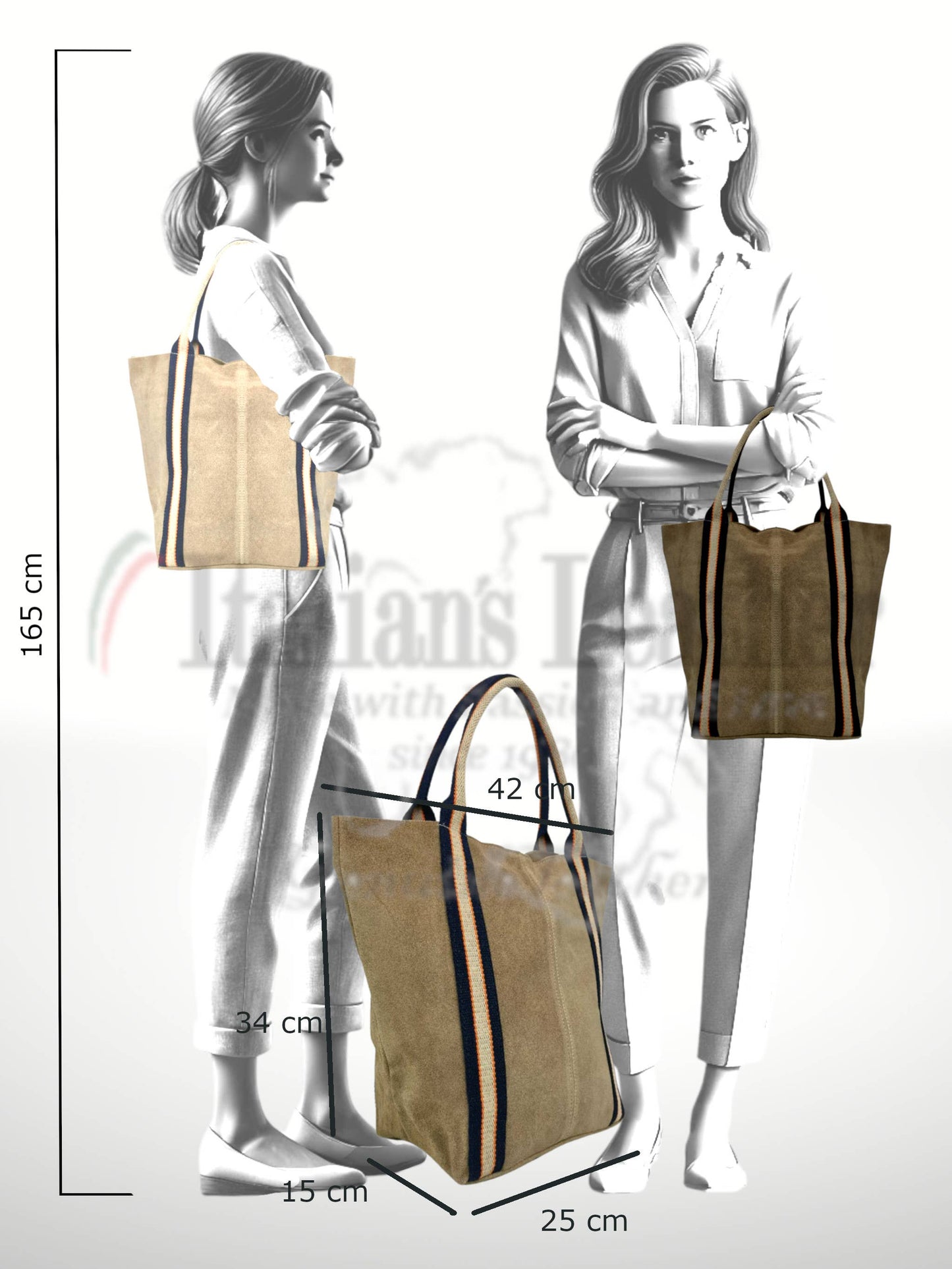 Sac cabas en cuir suédé Melody 221890