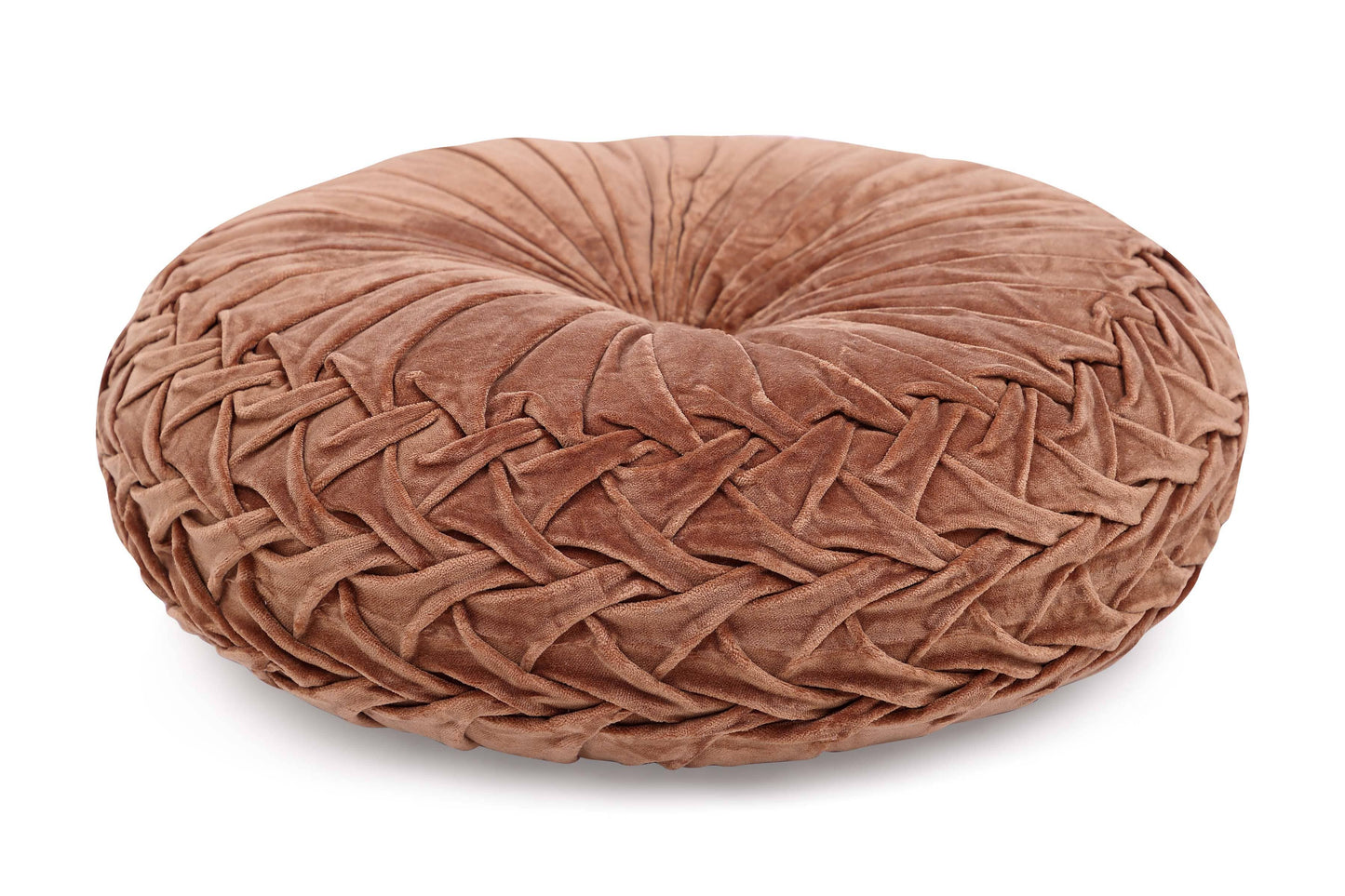 Le Coussin Rond en Velours Moka