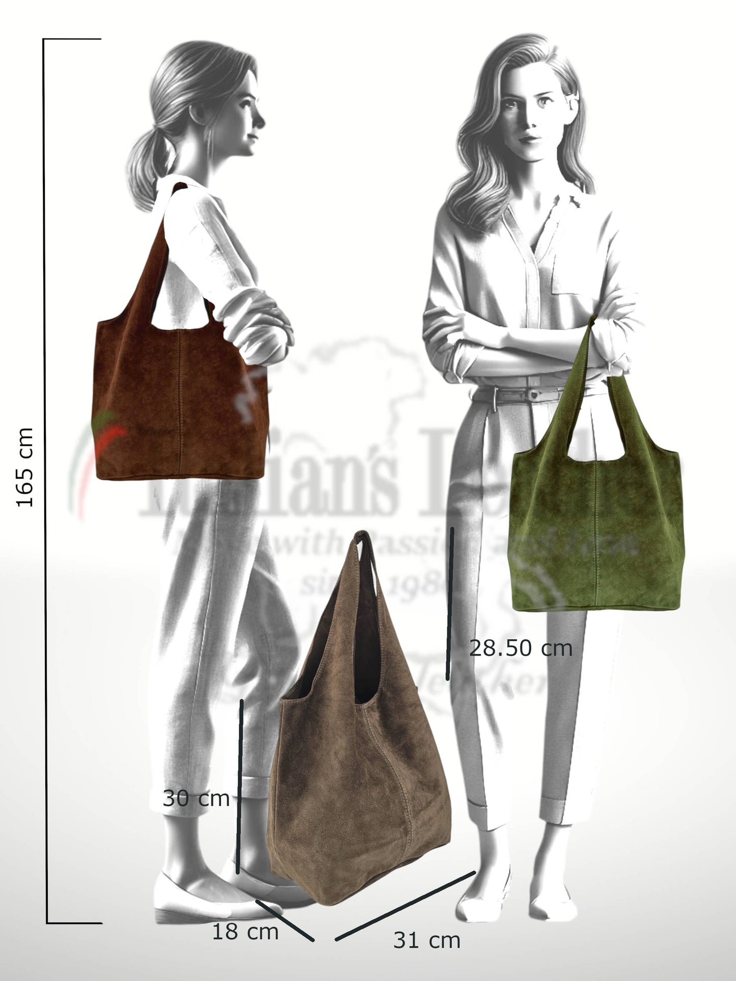 Sac à bandoulière en cuir suédé Giannina 221024