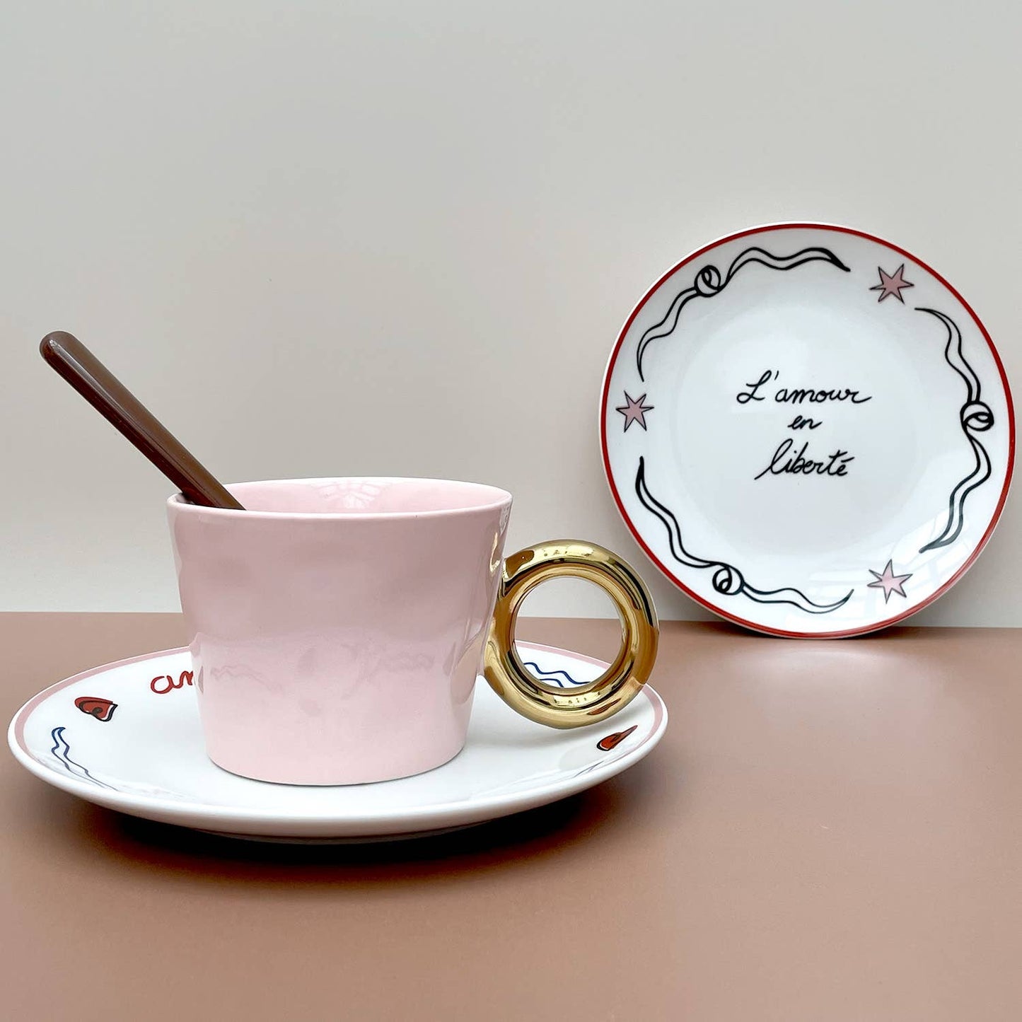 Set de 4 assiettes dessert amour en liberté D19cm