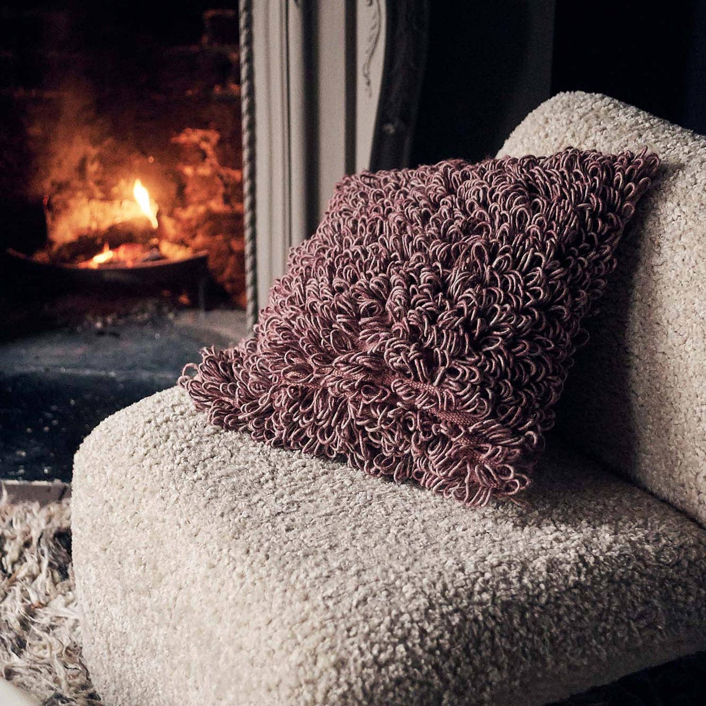 Coussin Shaggy Texturé Harlem