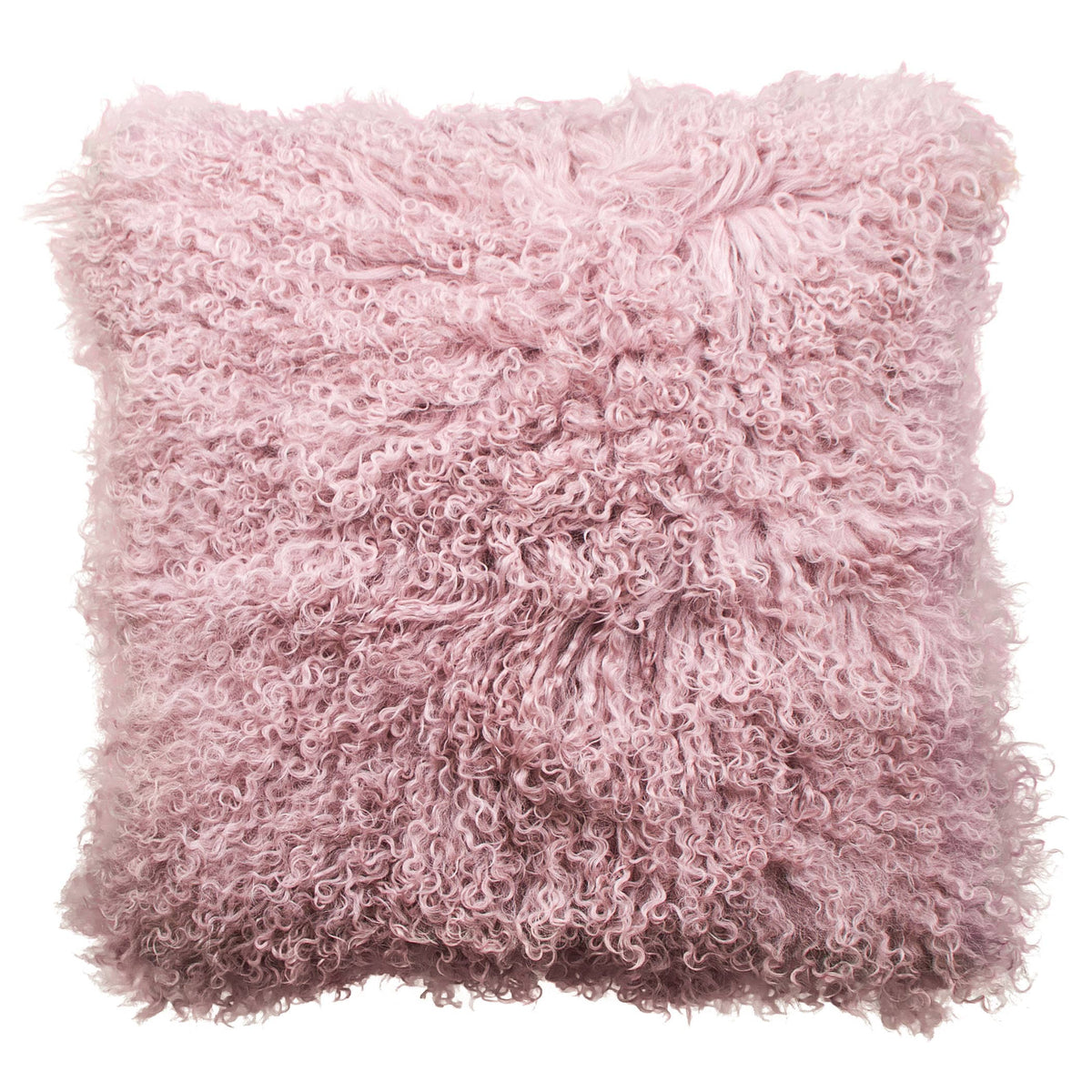 Coussin en peau de mouton tibétaine bouclée | 14 coloris teints | 2 tailles: Caramel / 30x50 cm