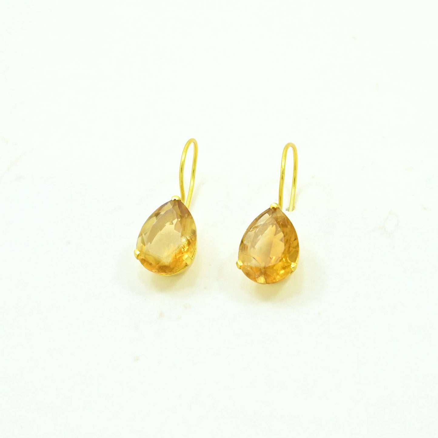 Boucles d'oreilles Sienna plaquées or - Citrine naturelle