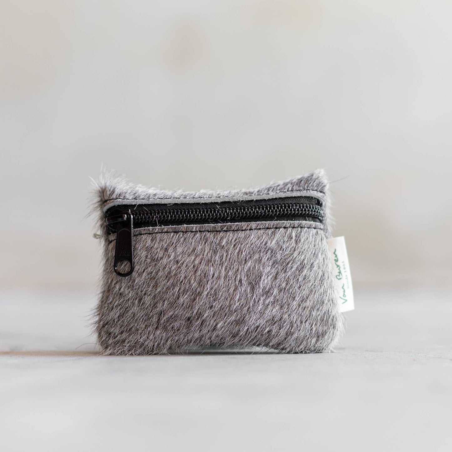 Portefeuille en cuir de vachette avec fermeture éclair | 11 styles | 9 x 12 cm