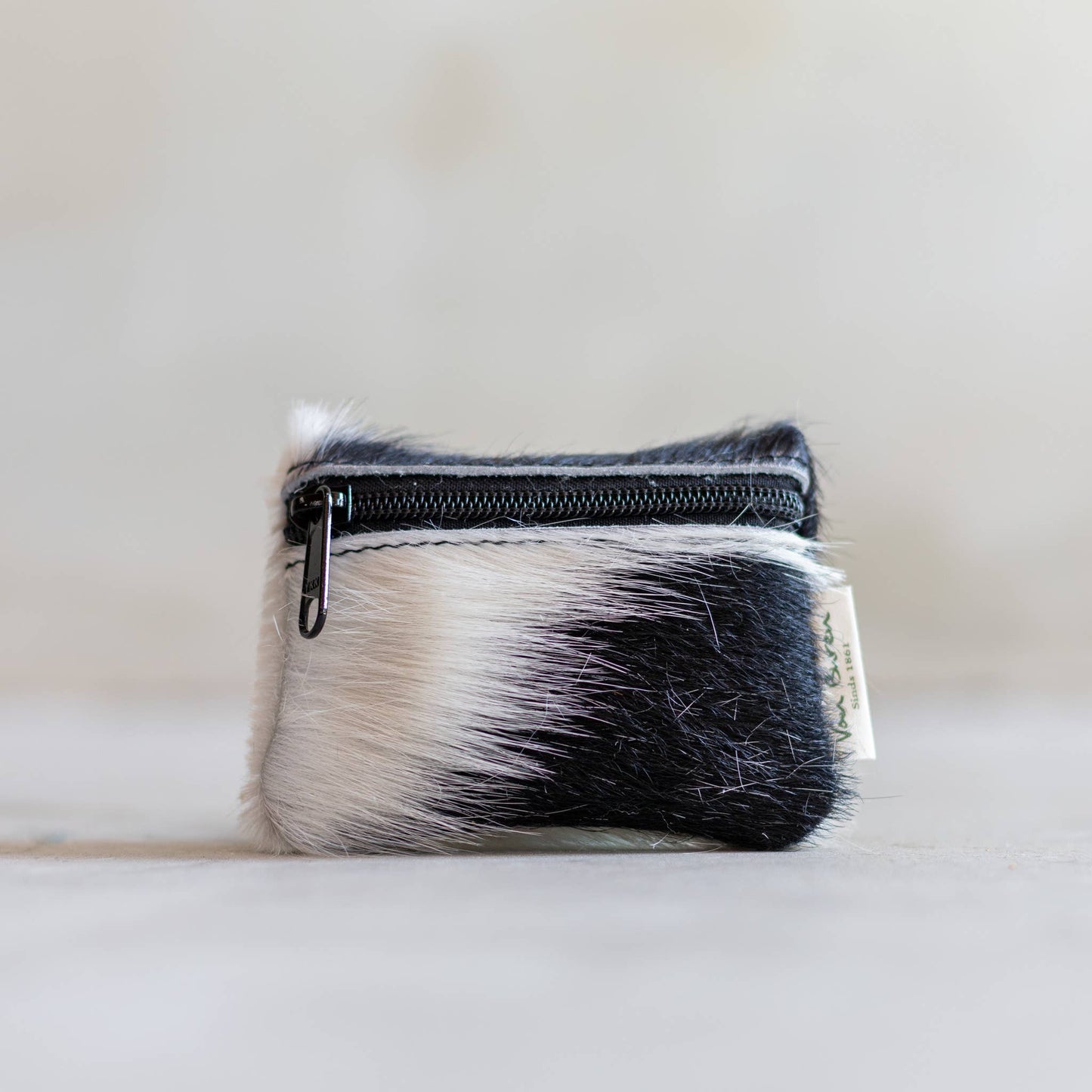 Portefeuille en cuir de vachette avec fermeture éclair | 11 styles | 9 x 12 cm