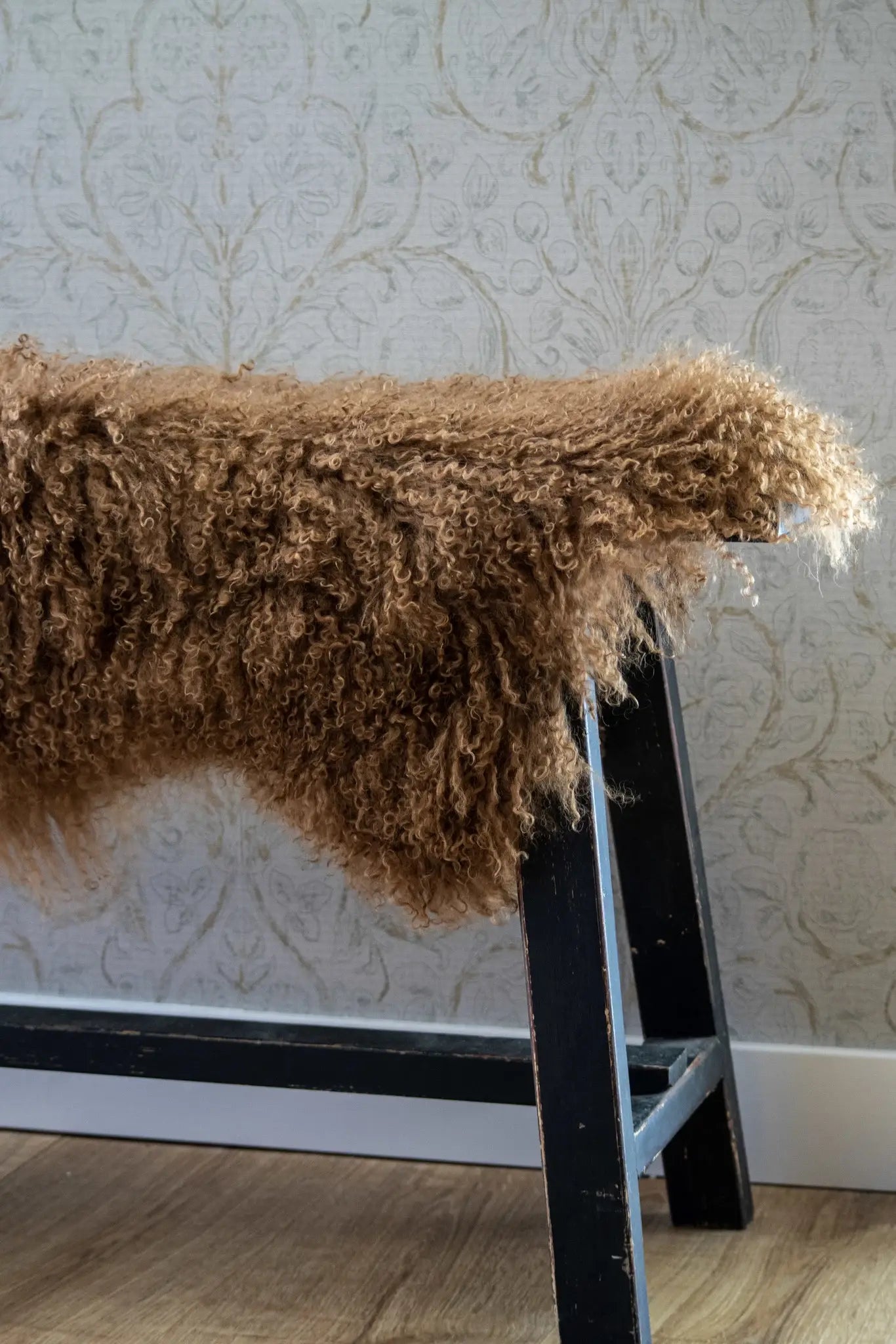 Tapis en peau de mouton bouclée tibétaine | 14 styles teints | env. 100 cm: Mint