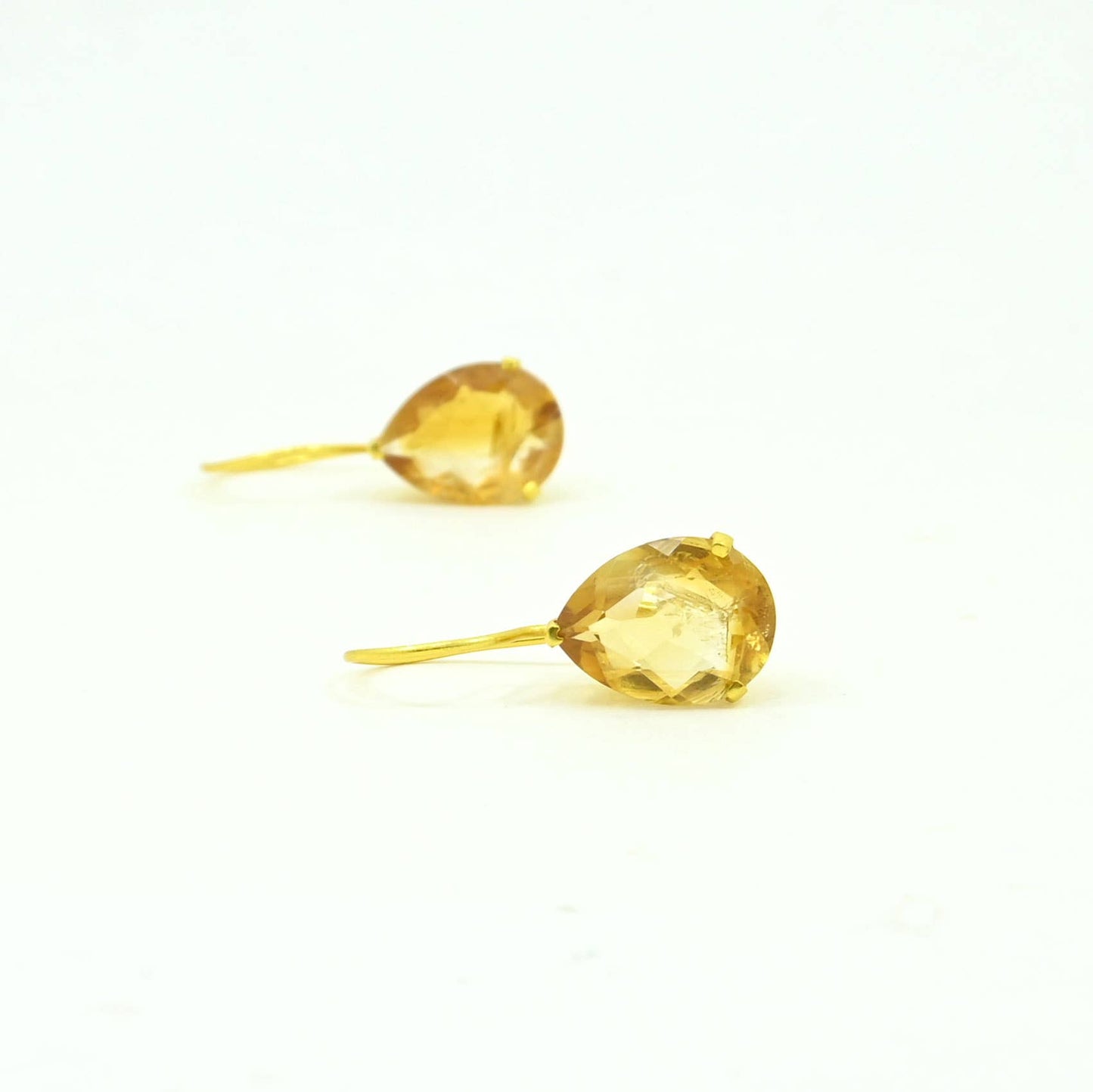 Boucles d'oreilles Sienna plaquées or - Citrine naturelle
