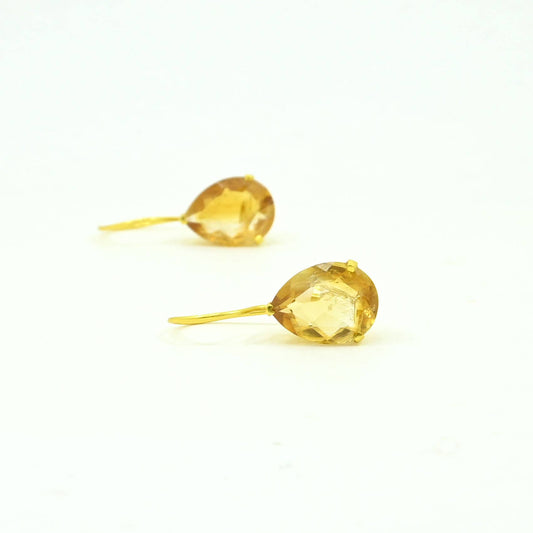 Boucles d'oreilles Sienna plaquées or - Citrine naturelle