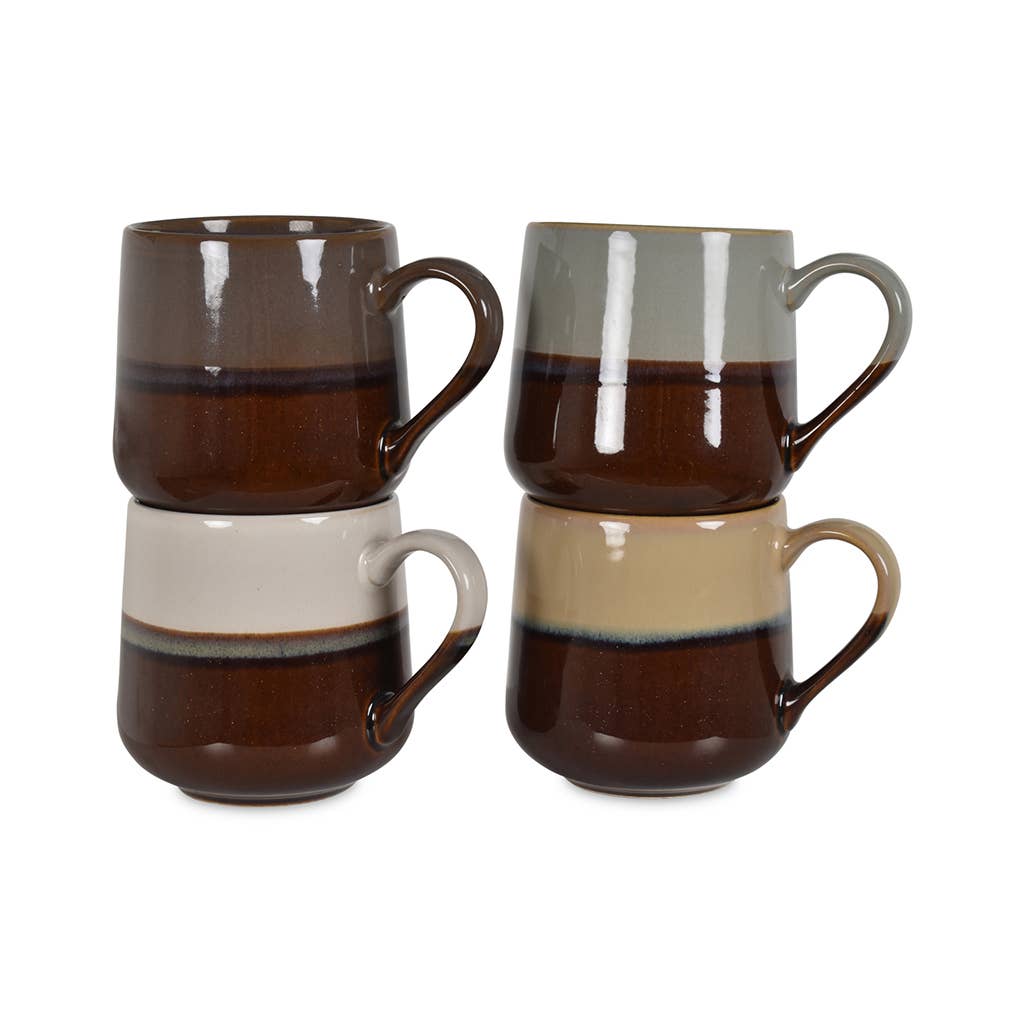 Set de 4 mugs Lion D8,5 H9,5cm