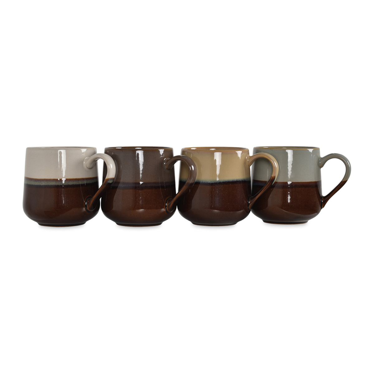 Set de 4 mugs Lion D8,5 H9,5cm