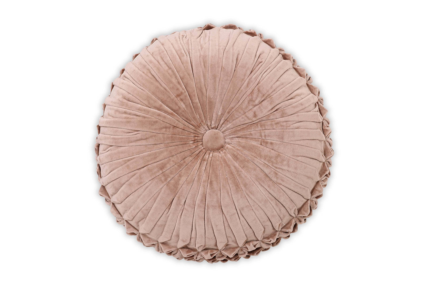 Le Coussin Rond en Velours Rose Ancien