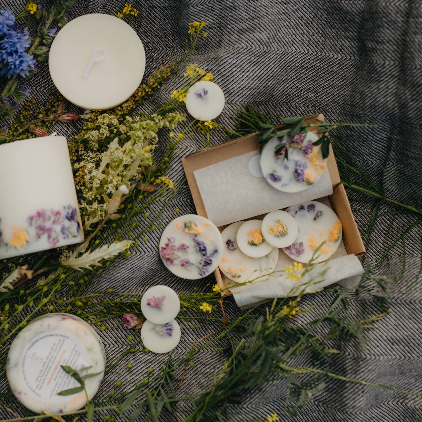 Rondes de cire de soja parfumées aux fleurs sauvages