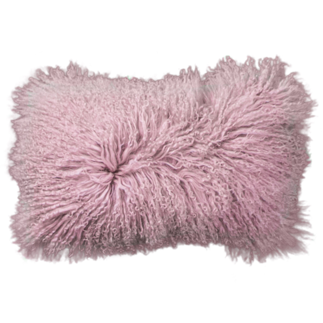 Coussin en peau de mouton tibétaine 30x50cm | 14 couleurs: Rose