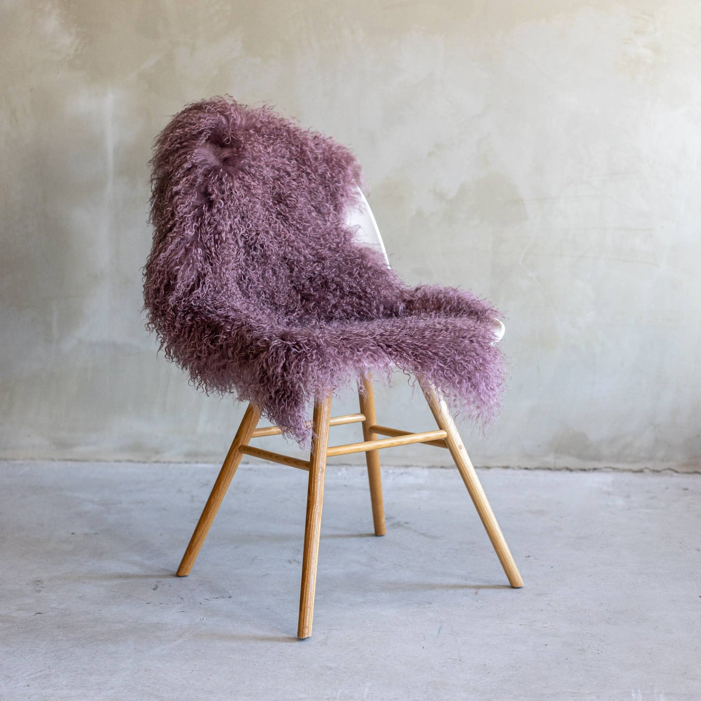 Tapis en peau de mouton bouclée tibétaine | 14 styles teints | env. 100 cm: Camel