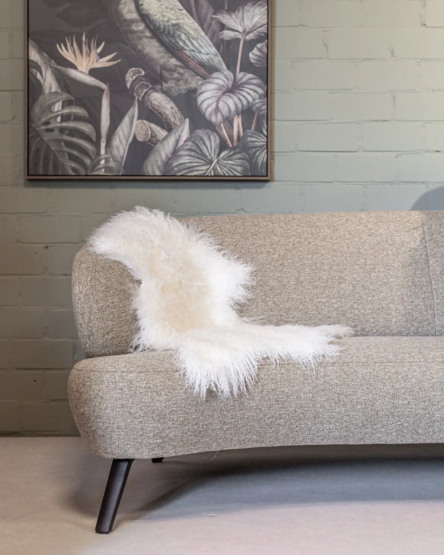 Tapis en peau de mouton bouclée tibétaine | 14 styles teints | env. 100 cm: Mint