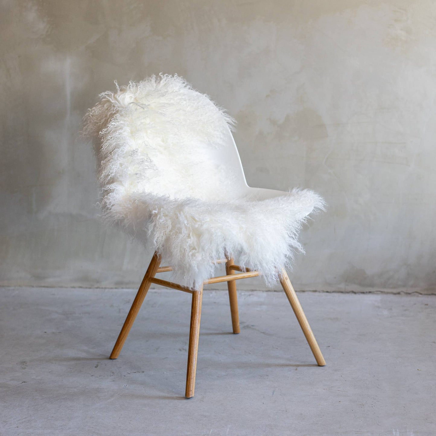 Tapis en peau de mouton bouclée tibétaine | 14 styles teints | env. 100 cm: Camel