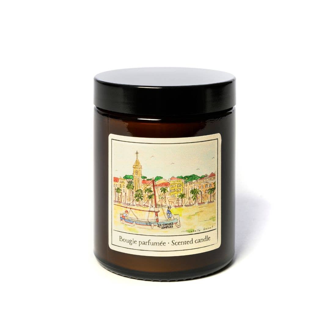 Bougie parfumée moyenne à la cire de soja « La Mer » (ambre)