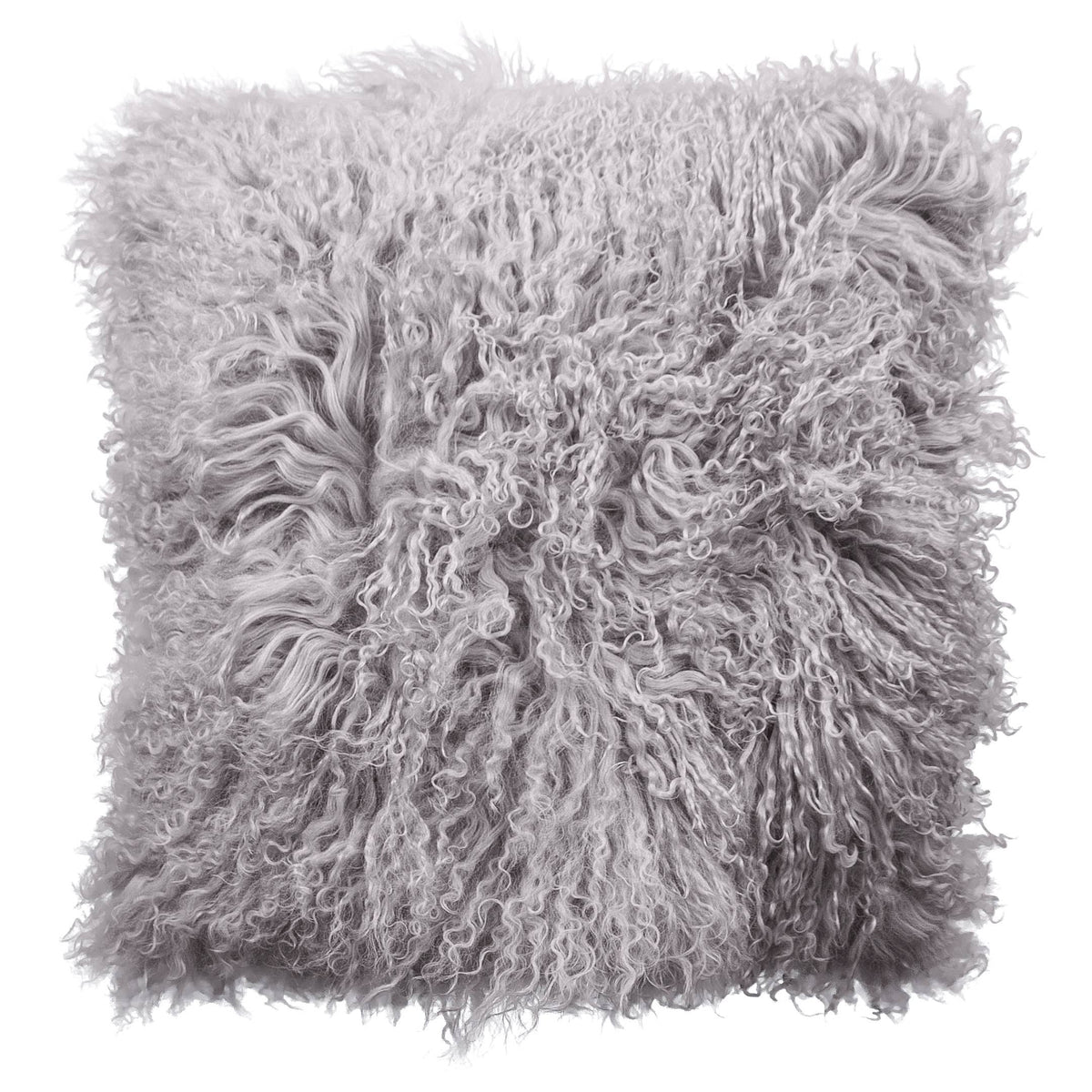Coussin en peau de mouton tibétaine bouclée | 14 coloris teints | 2 tailles: Caramel / 30x50 cm