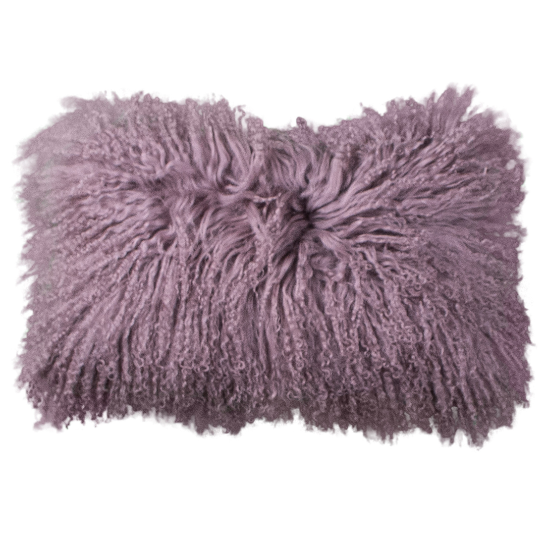 Coussin en peau de mouton tibétaine 30x50cm | 14 couleurs: Gris