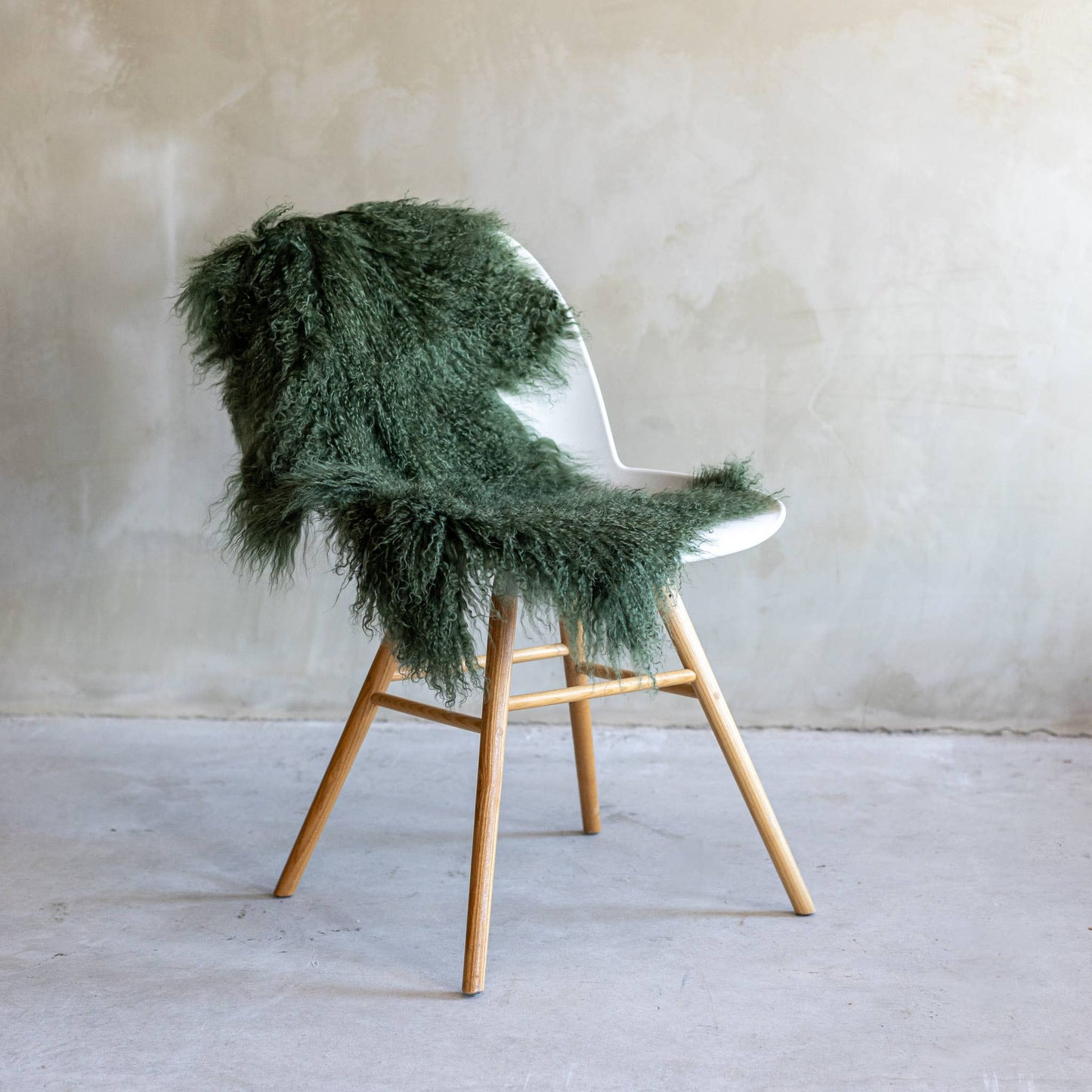 Tapis en peau de mouton bouclée tibétaine | 14 styles teints | env. 100 cm: Mint