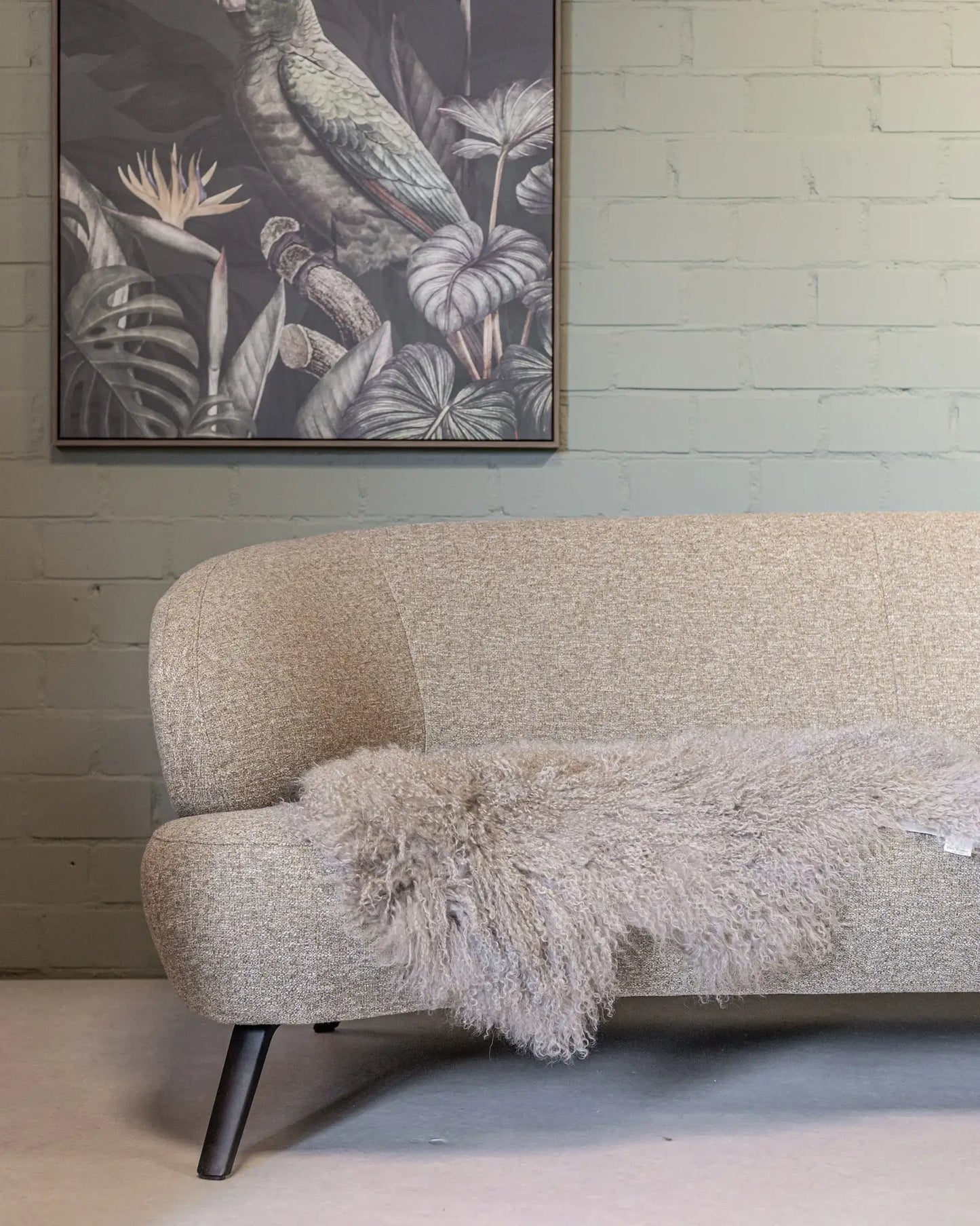 Tapis en peau de mouton bouclée tibétaine | 14 styles teints | env. 100 cm: Mint