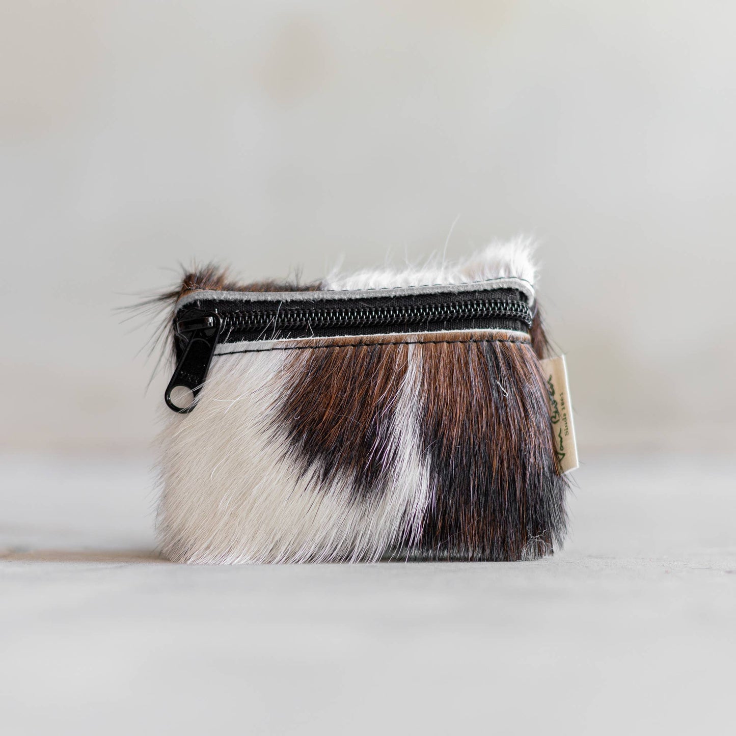 Portefeuille en cuir de vachette avec fermeture éclair | 11 styles | 9 x 12 cm