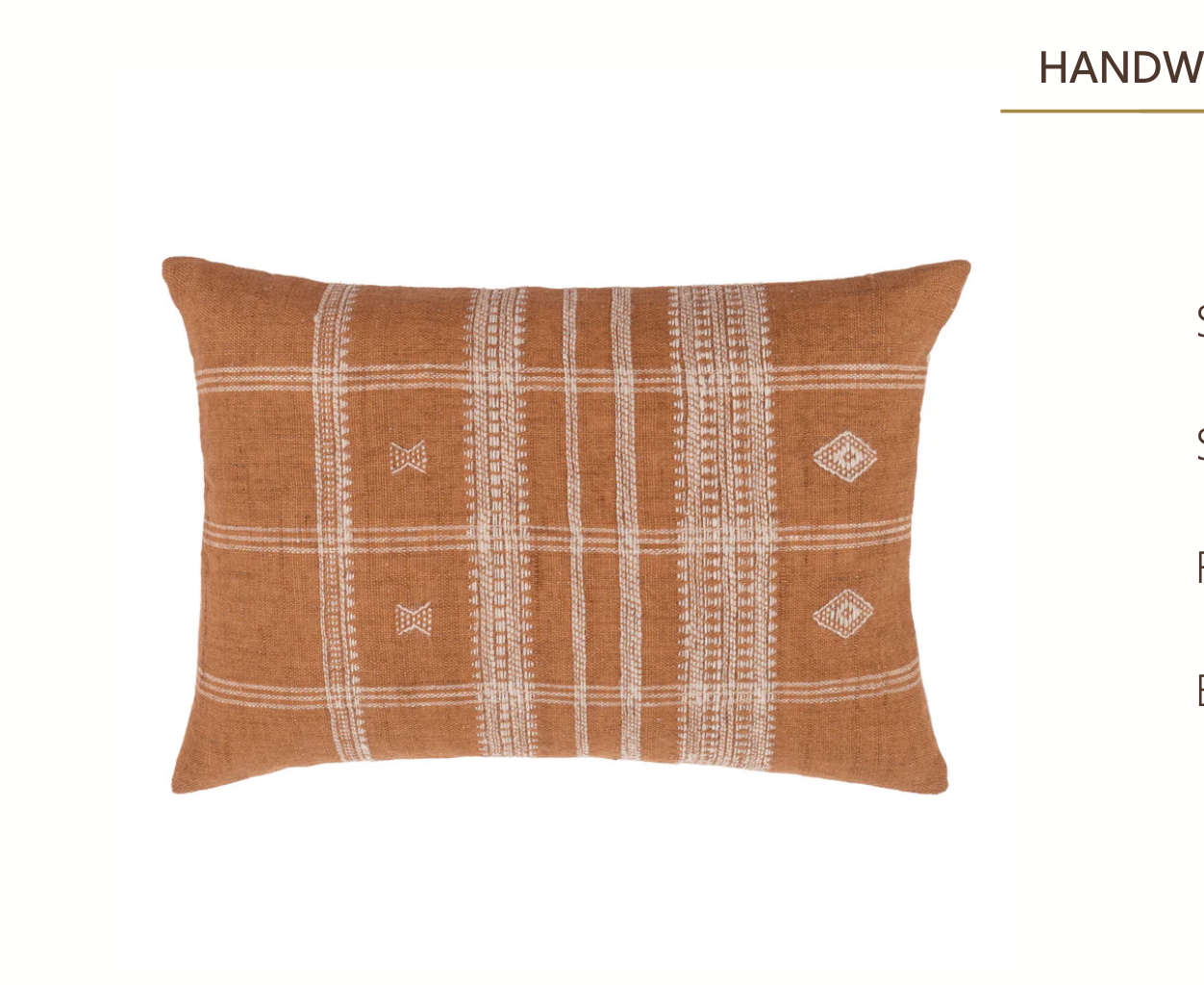 Coussin à tisser à la main en laine Kutch Weave (orange)