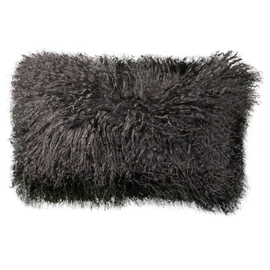 Coussin en peau de mouton tibétaine 30x50cm | 14 couleurs: Gris