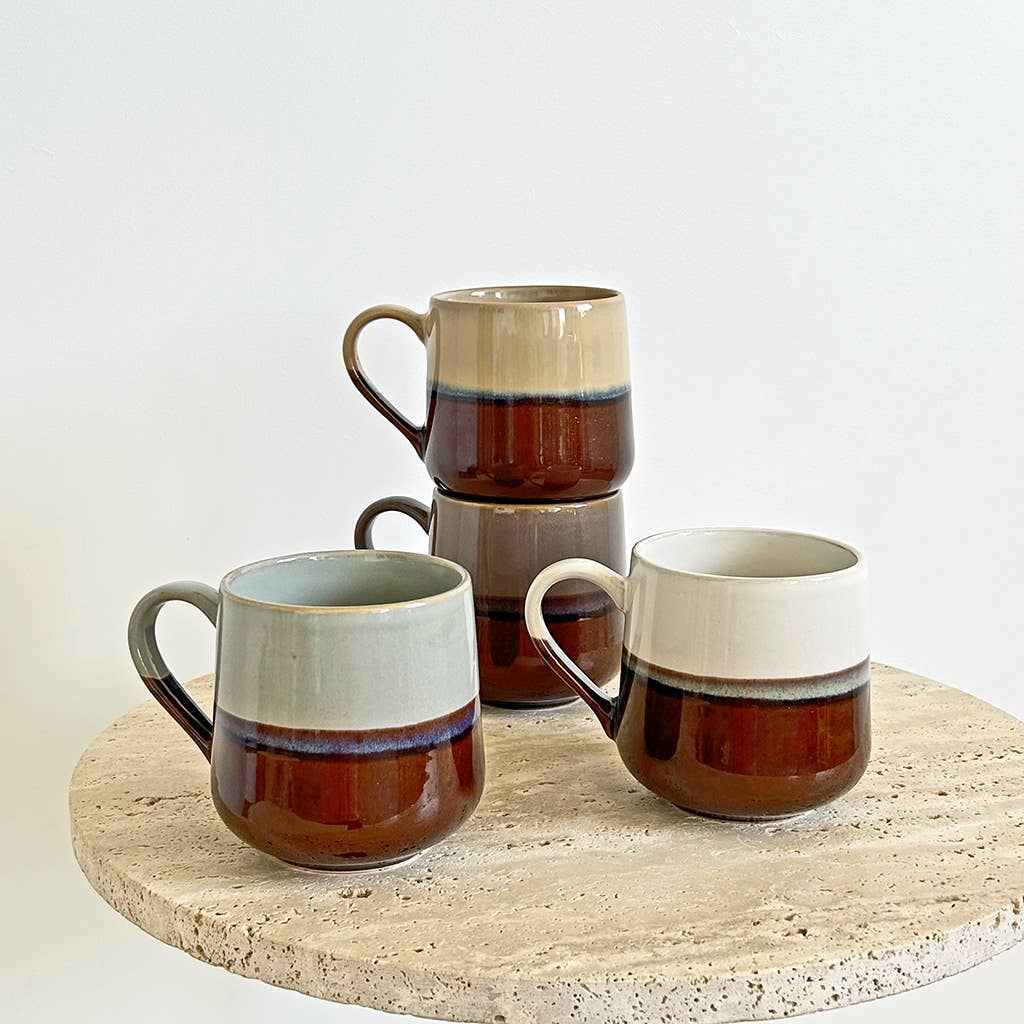 Set de 4 mugs Lion D8,5 H9,5cm