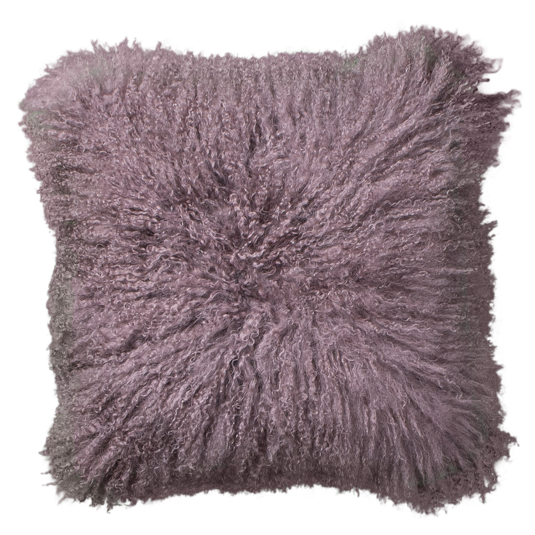 Coussin en peau de mouton tibétaine bouclée | 14 coloris teints | 2 tailles: Caramel / 30x50 cm