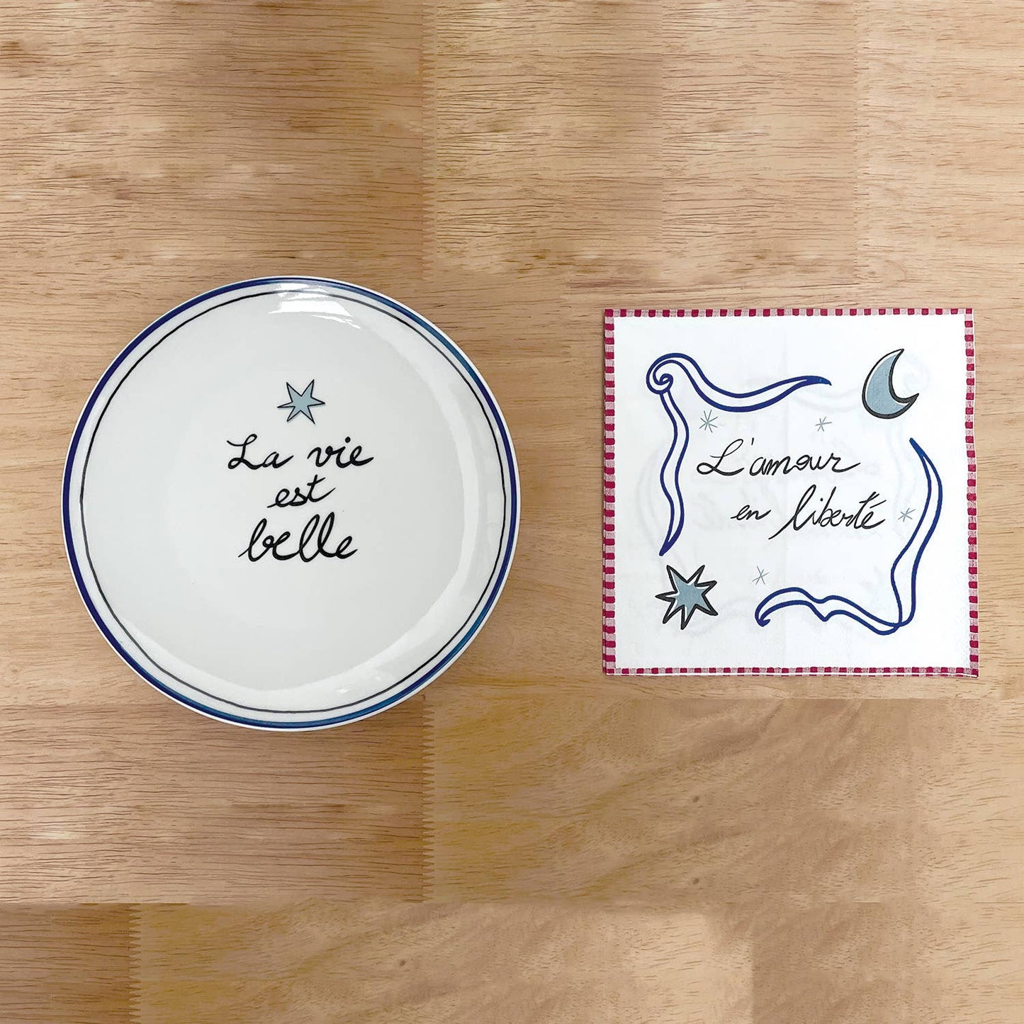 Set de 4 assiettes dessert amour en liberté D19cm