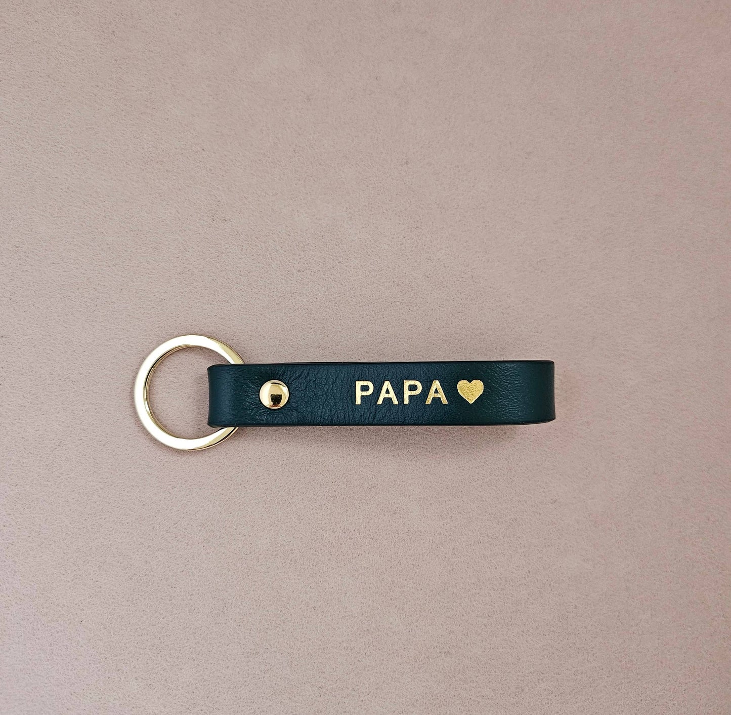 Porte-clé cuir  papa/maman : Noir / Français / MAMAN ♥