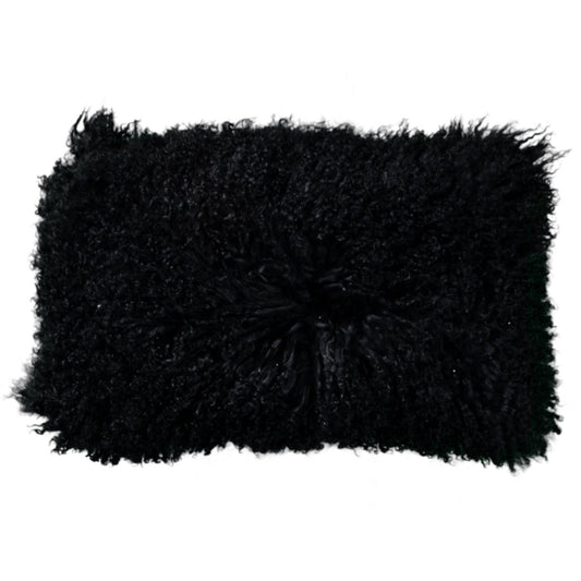 Coussin en peau de mouton tibétaine 30x50cm | 14 couleurs: Noir