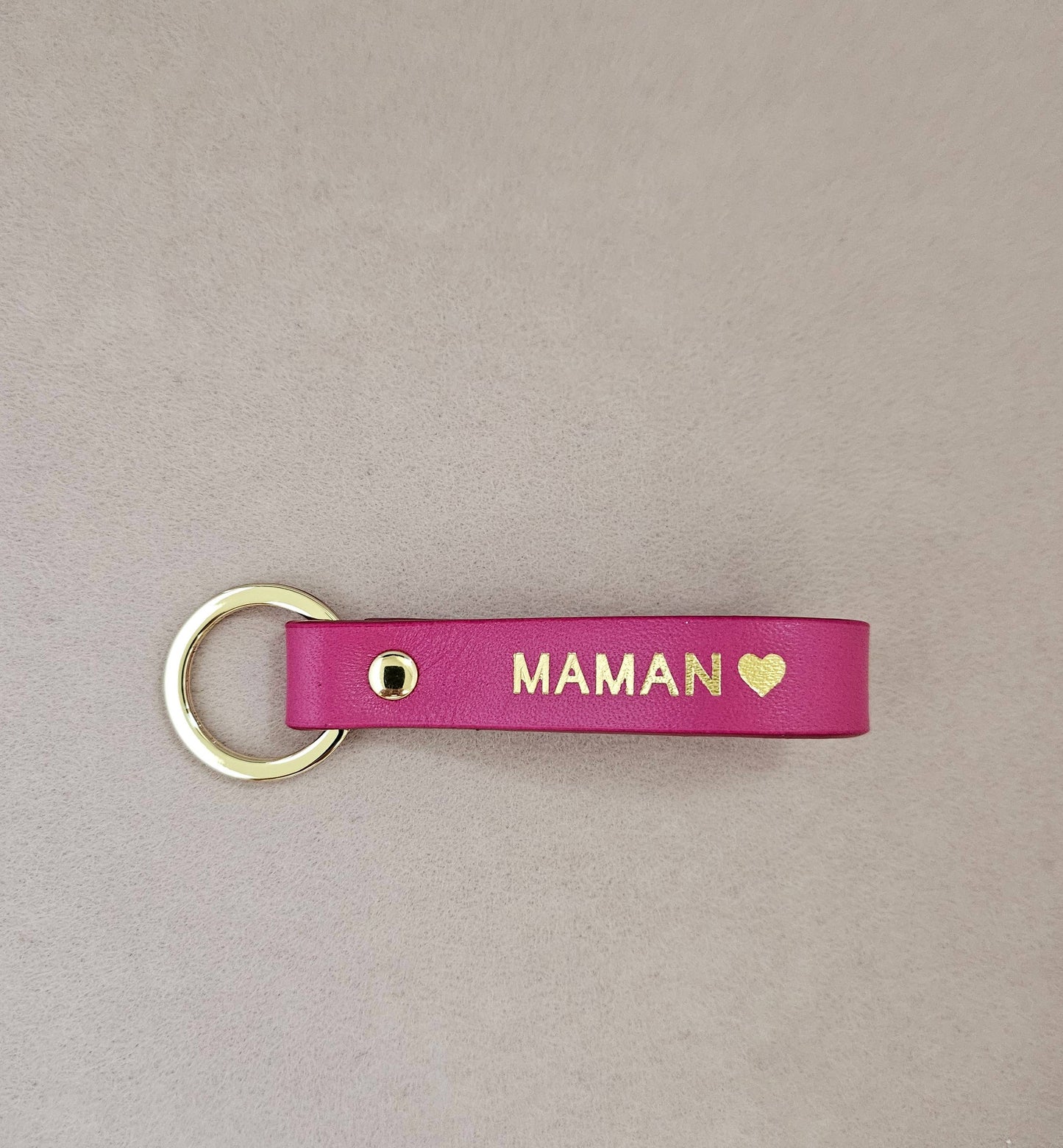 Porte-clé cuir  papa/maman : Canard / Français / PAPA ♥