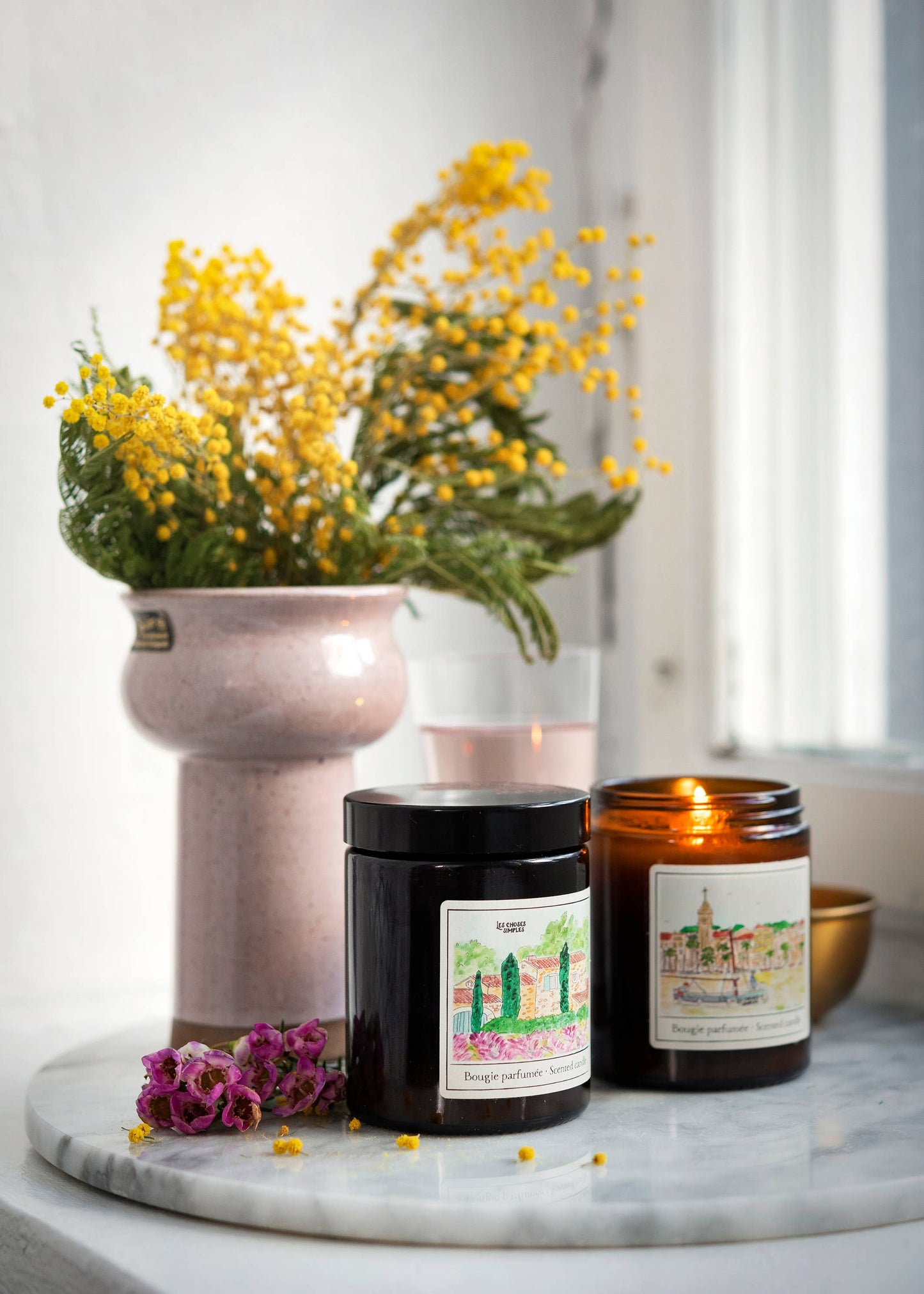 Bougie parfumée moyenne à la cire de soja « La Mer » (ambre)