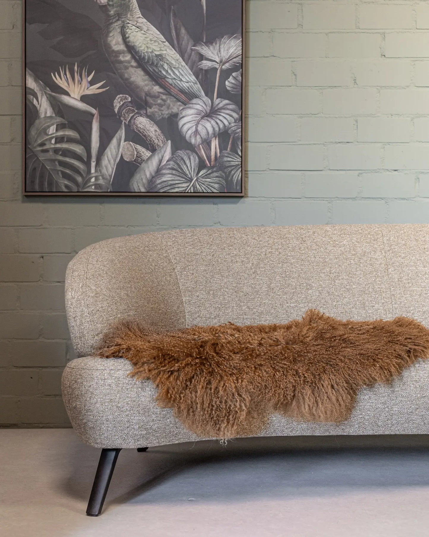 Tapis en peau de mouton bouclée tibétaine | 14 styles teints | env. 100 cm: Mint
