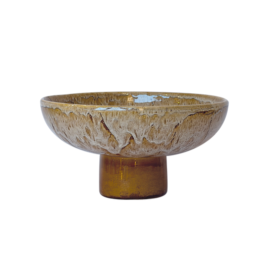 Centre de table décoratif Sienna pm sable D28 H14cm