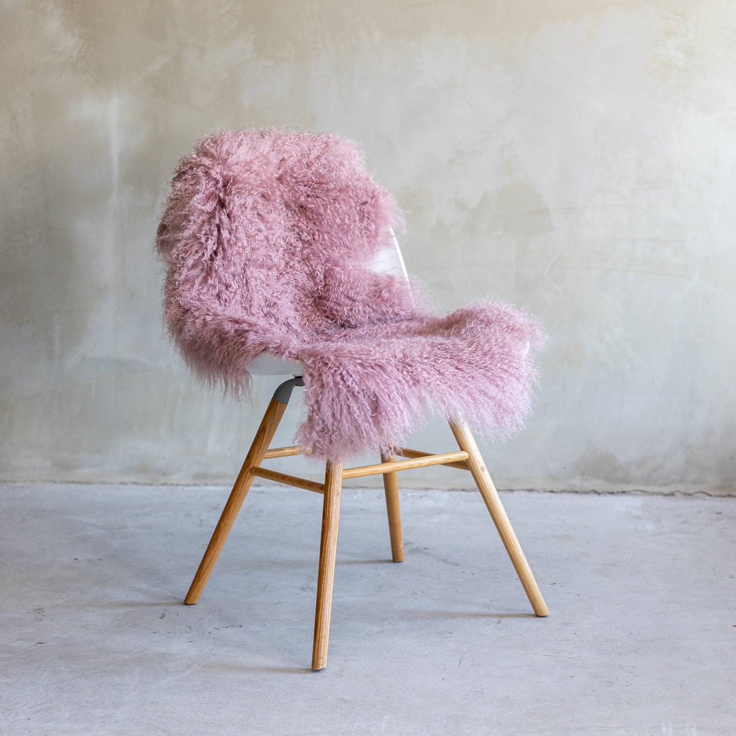 Tapis en peau de mouton bouclée tibétaine | 14 styles teints | env. 100 cm: Camel