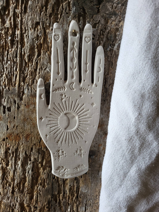 Collection holystic. Main céramique Lune  rayonnant