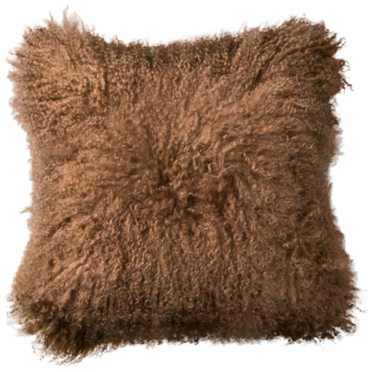 Coussin en peau de mouton tibétaine bouclée | 14 coloris teints | 2 tailles: Caramel / 30x50 cm