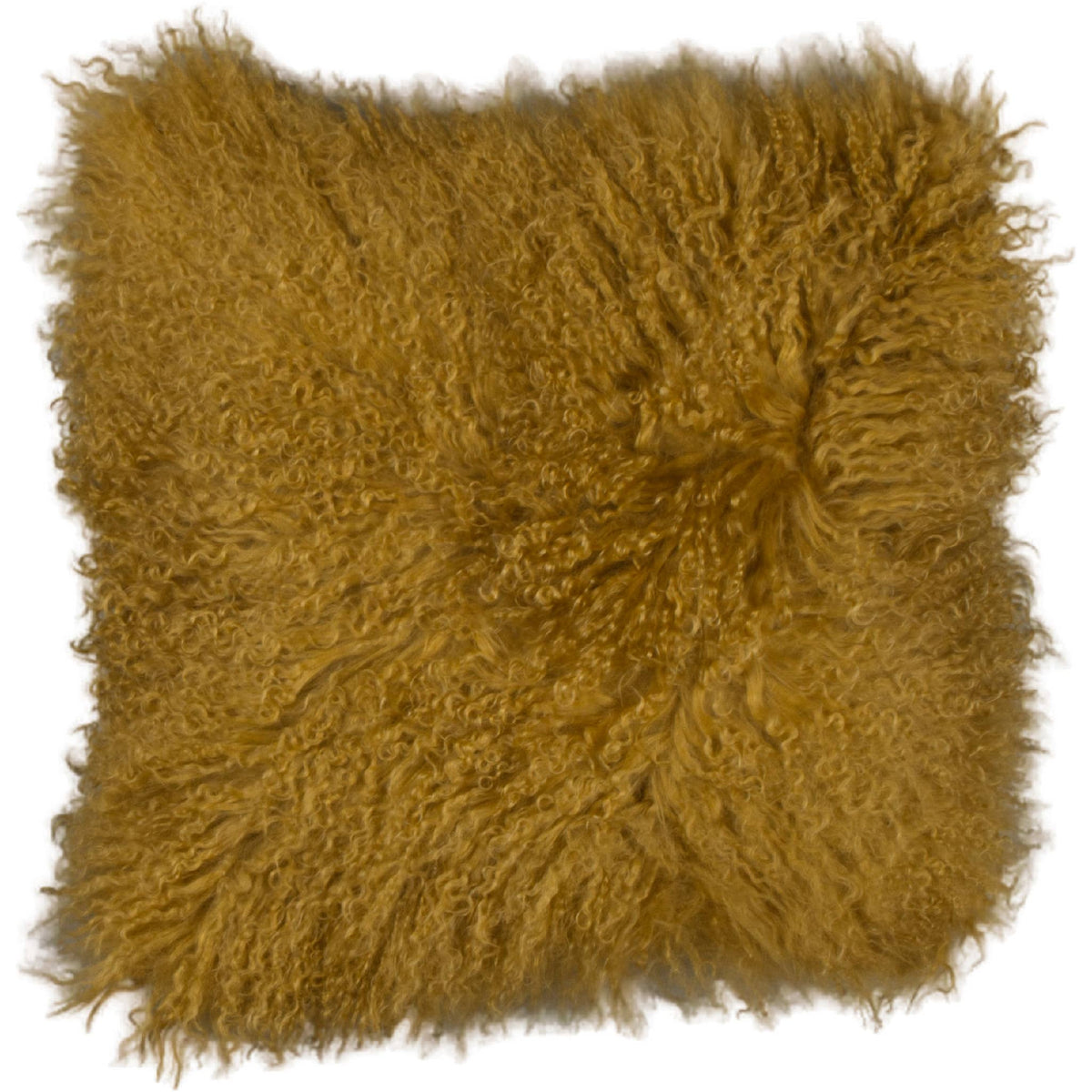 Coussin en peau de mouton tibétaine bouclée | 14 coloris teints | 2 tailles: Caramel / 30x50 cm