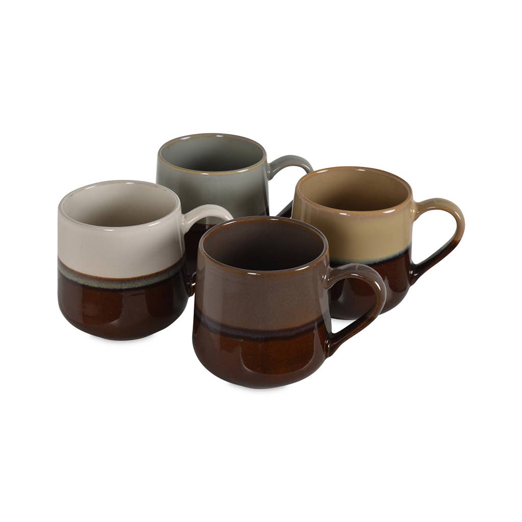 Set de 4 mugs Lion D8,5 H9,5cm