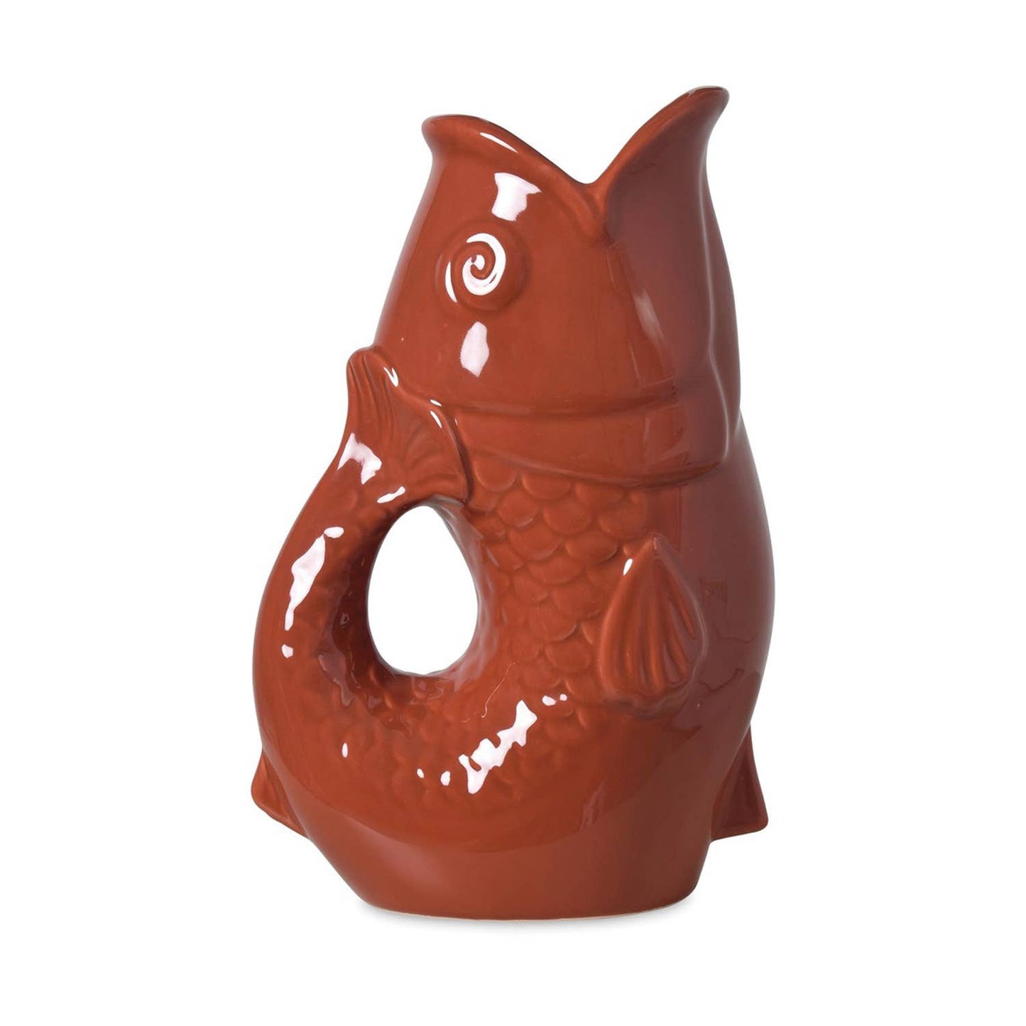 Vase pichet poisson gm terracotta L16,5 P11 H25,3cm